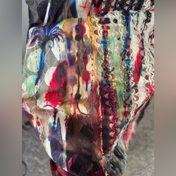 RADZOLI multi-colored lightweight cardigan in gorgeous jewel tones size small - Picture 9 of 10